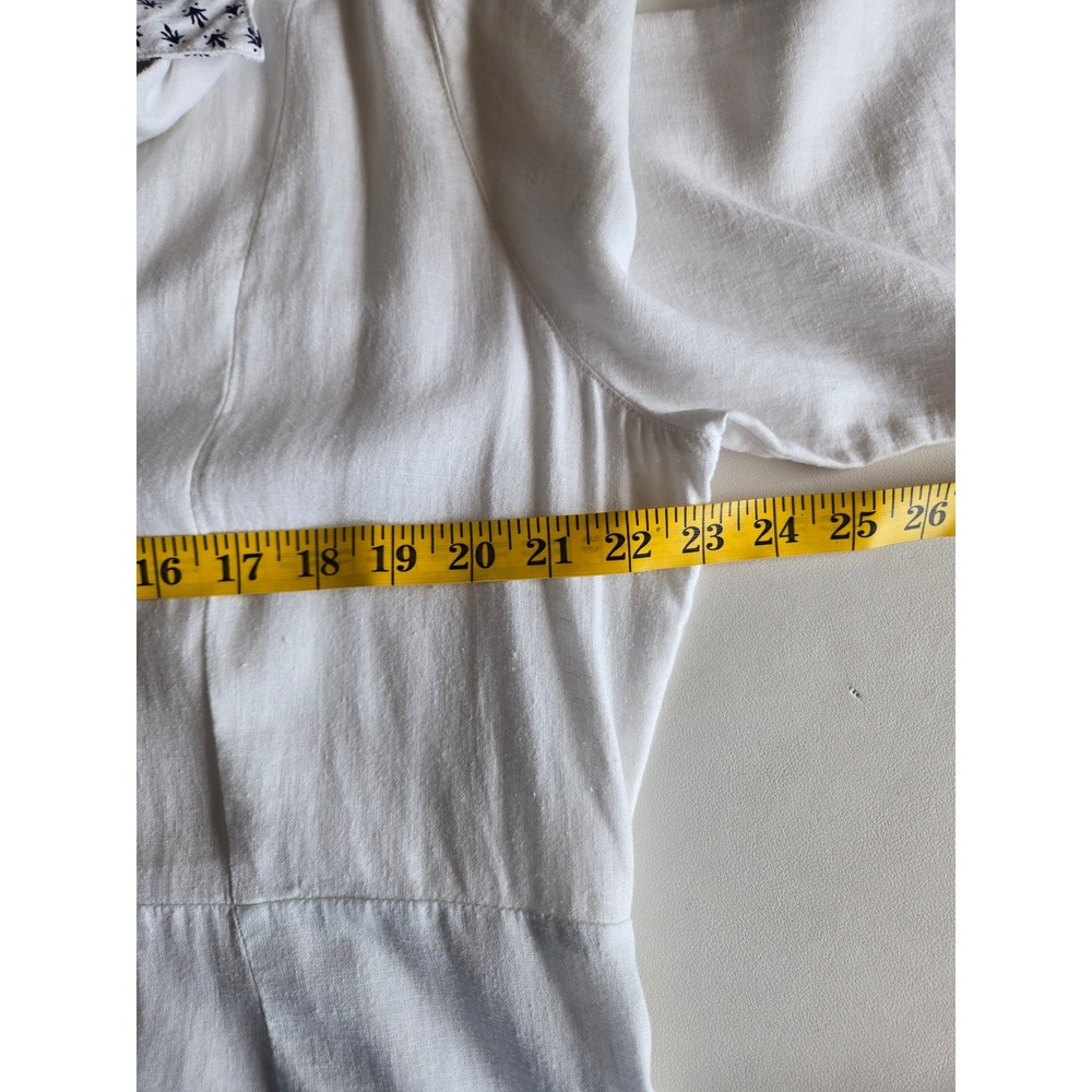 Joie White Midi Dress with Blue Floral Embroidery - Picture 9 of 12